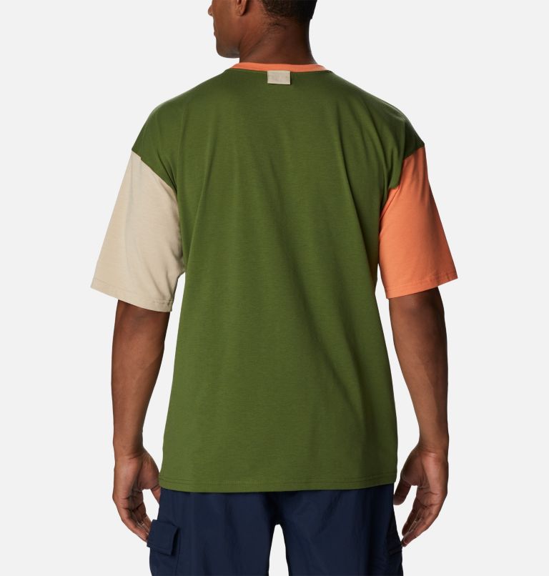 Men's Deschutes Valley T-Shirt, Color: Pesto, Desert Orange, Ancient Fossil, image 2