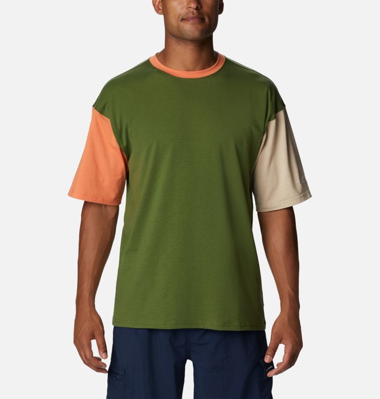 Men's Deschutes Valley T-Shirt, Color: Pesto, Desert Orange, Ancient Fossil, image 1