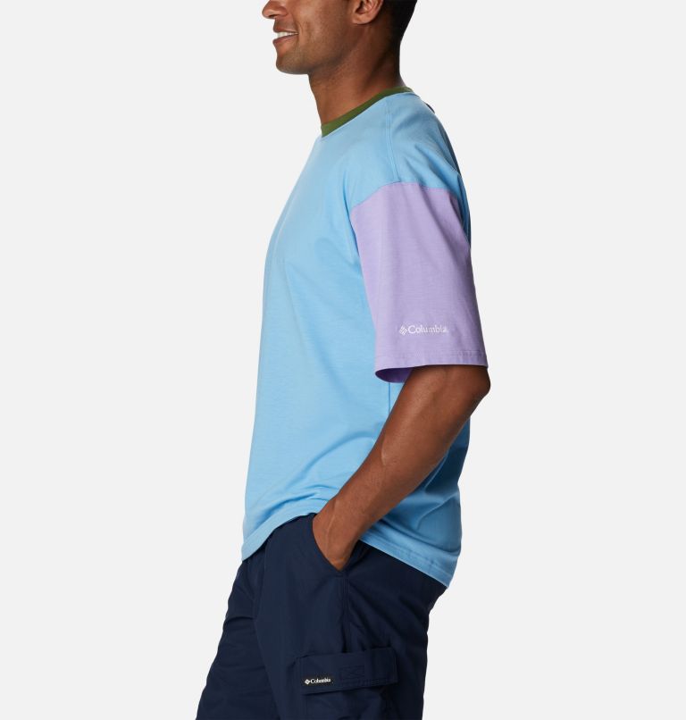 Thumbnail: Men's Deschutes Valley T-Shirt, Color: Vista Blue, Pesto, Frosted Purple, image 3