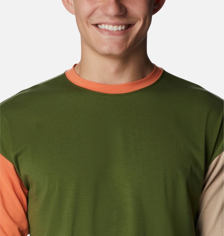 Thumbnail: T-shirt à manches longues Deschutes Valley Homme, Color: Pesto, Desert Orange, Ancient Fossil, image 4