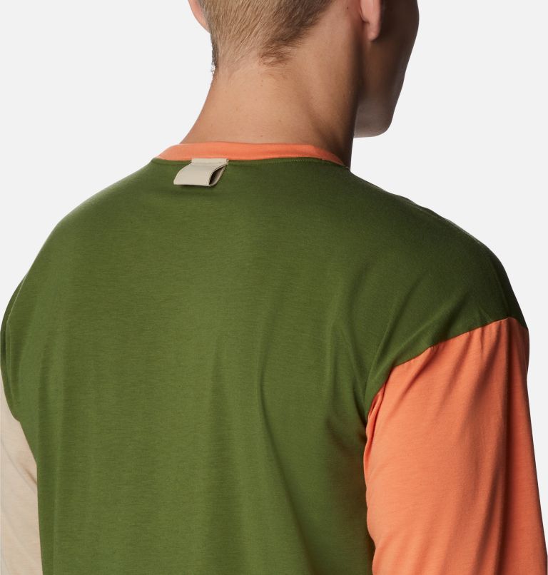 Thumbnail: Men's Deschutes Valley Long Sleeve Shirt, Color: Pesto, Desert Orange, Ancient Fossil, image 5