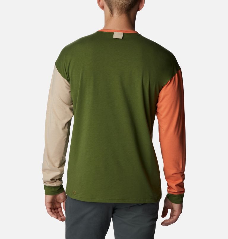 Thumbnail: Men's Deschutes Valley Long Sleeve Shirt, Color: Pesto, Desert Orange, Ancient Fossil, image 2