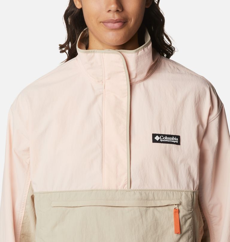 Women's Deschutes Valley Wind Shell Jacket, Color: Ancient Fossil, Peach Blossom, image 4