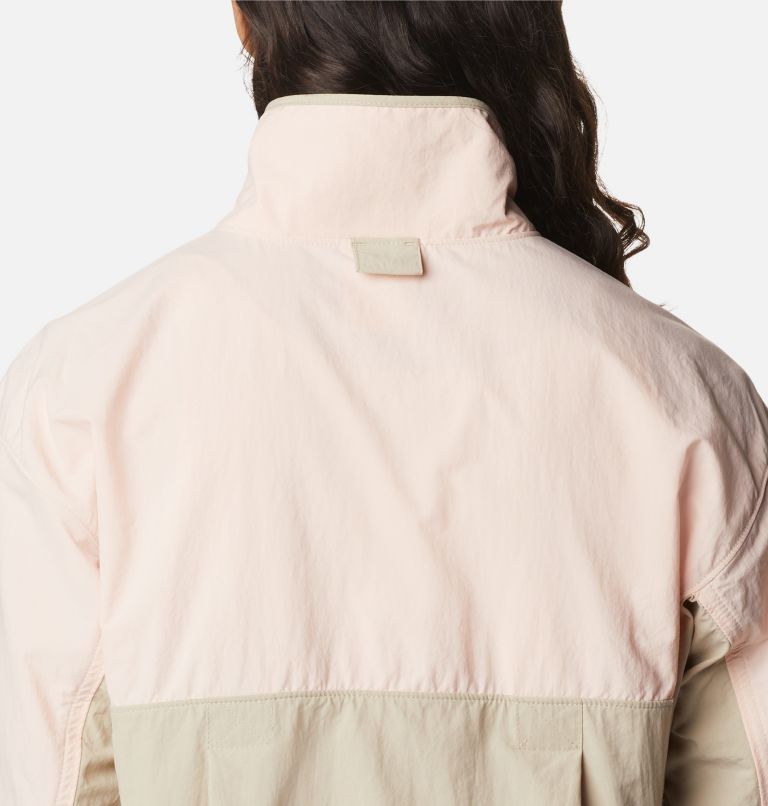 Women's Deschutes Valley Wind Shell Jacket, Color: Ancient Fossil, Peach Blossom, image 5