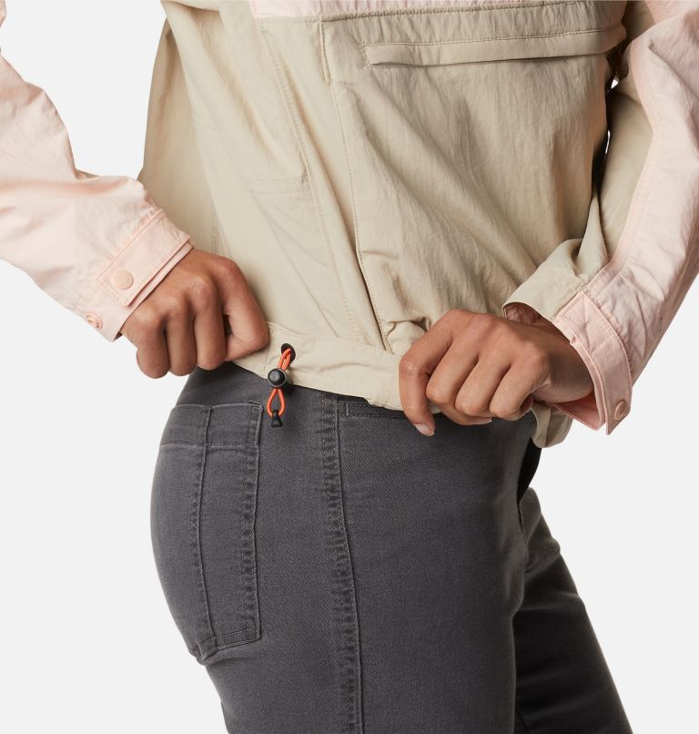 Women's Deschutes Valley Wind Shell Jacket, Color: Ancient Fossil, Peach Blossom, image 6