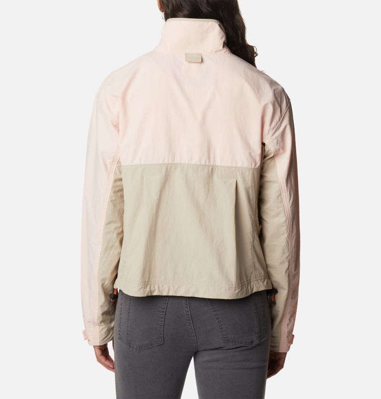 Women's Deschutes Valley Wind Shell Jacket, Color: Ancient Fossil, Peach Blossom, image 2