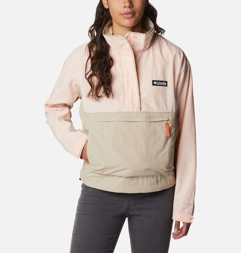 Women's Deschutes Valley Wind Shell Jacket, Color: Ancient Fossil, Peach Blossom, image 1
