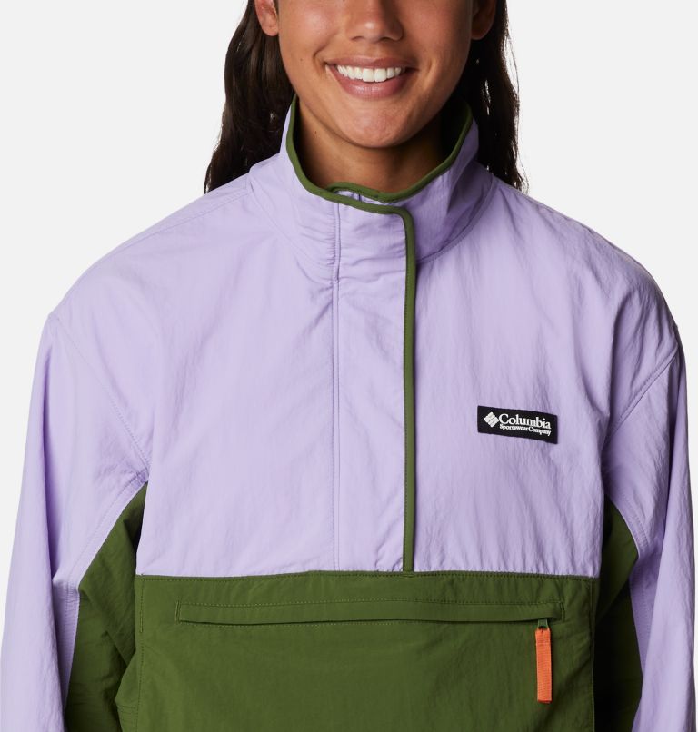 Women's Deschutes Valley Wind Shell Jacket, Color: Pesto, Frosted Purple, image 4