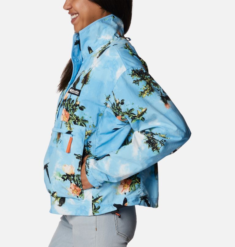 Deschutes Valley Wind Shell | 456 | XL, Color: Vista Blue Deschutes Days Print, image 3
