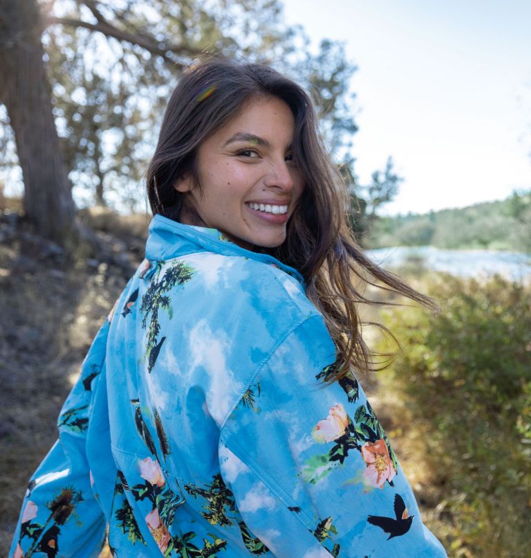Deschutes Valley Wind Shell | 456 | XL, Color: Vista Blue Deschutes Days Print, image 10