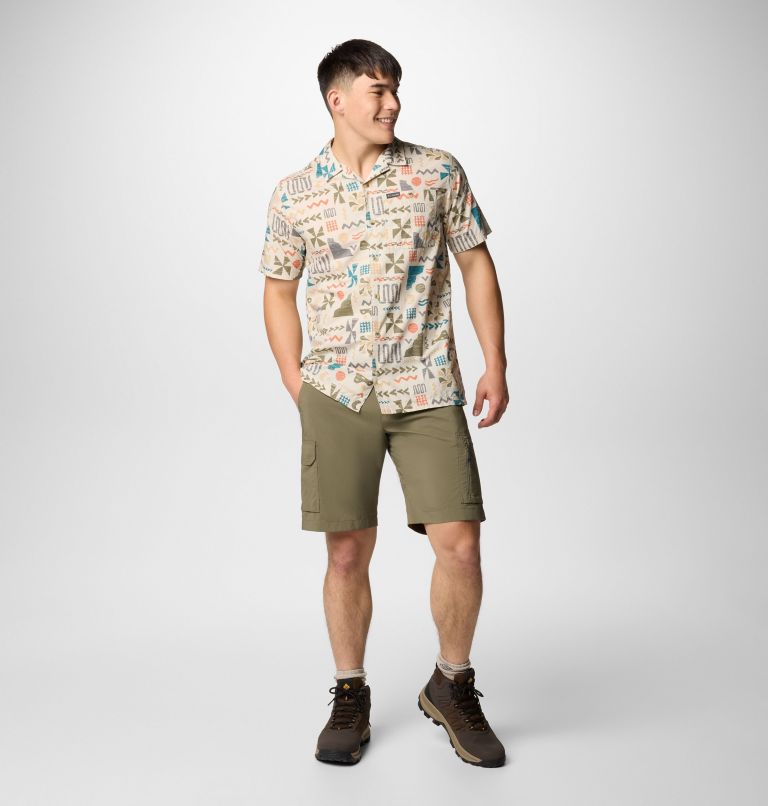 Men's Pine Canyon Short Sleeve Shirt, Color: Dark Stone Outer Bounds, image 2