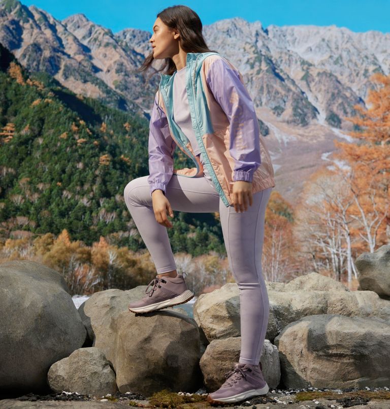 Women's Windgates High-Rise Leggings, Color: Purple Tint, Dye Frond, image 7