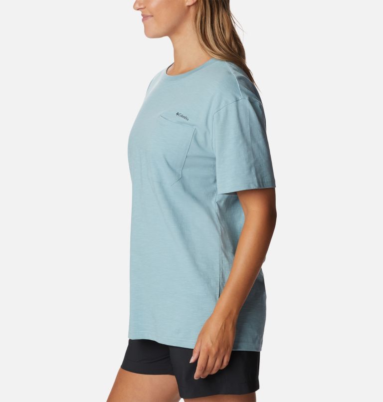 Women's Break It Down Organic Cotton T-Shirt, Color: Stone Blue, image 3