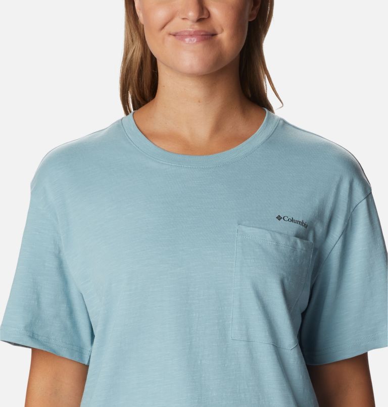 Thumbnail: T-shirt en Coton Biologique Break It Down Femme, Color: Stone Blue, image 4