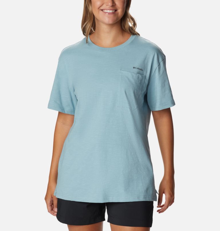 Women's Break It Down Organic Cotton T-Shirt, Color: Stone Blue, image 1