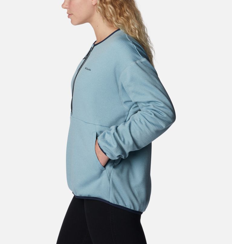 Women's Coral Ridge Midlayer Half Zip Fleece Pullover, Color: Stone Blue, image 3