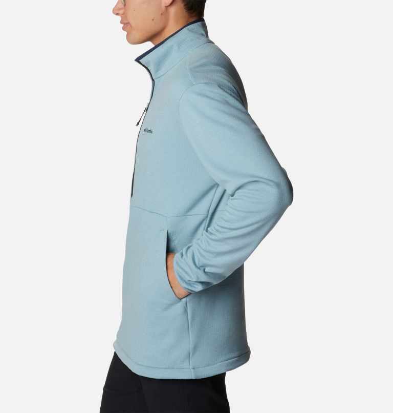 Men's Coral Ridge Performance Midlayer Half Zip Fleece Pullover, Color: Stone Blue, image 3
