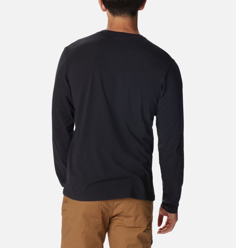 Men's Sun Trek EU Long Sleeve Graphic T-Shirt, Color: Black, Suntrek Hills Chest, image 2