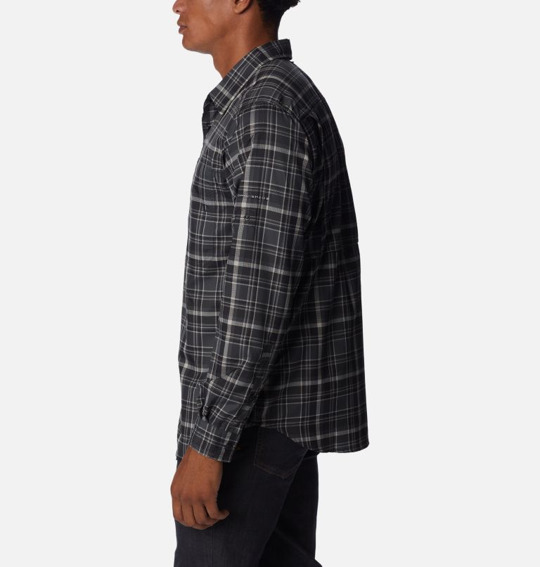 Men's Silver Ridge Utility Lite Plaid Shirt, Color: Black Multi Plaid, image 3