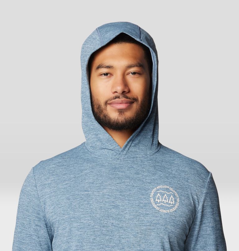 Men's Sunblocker Hoody, Color: Adriatic Blue Heather, image 4