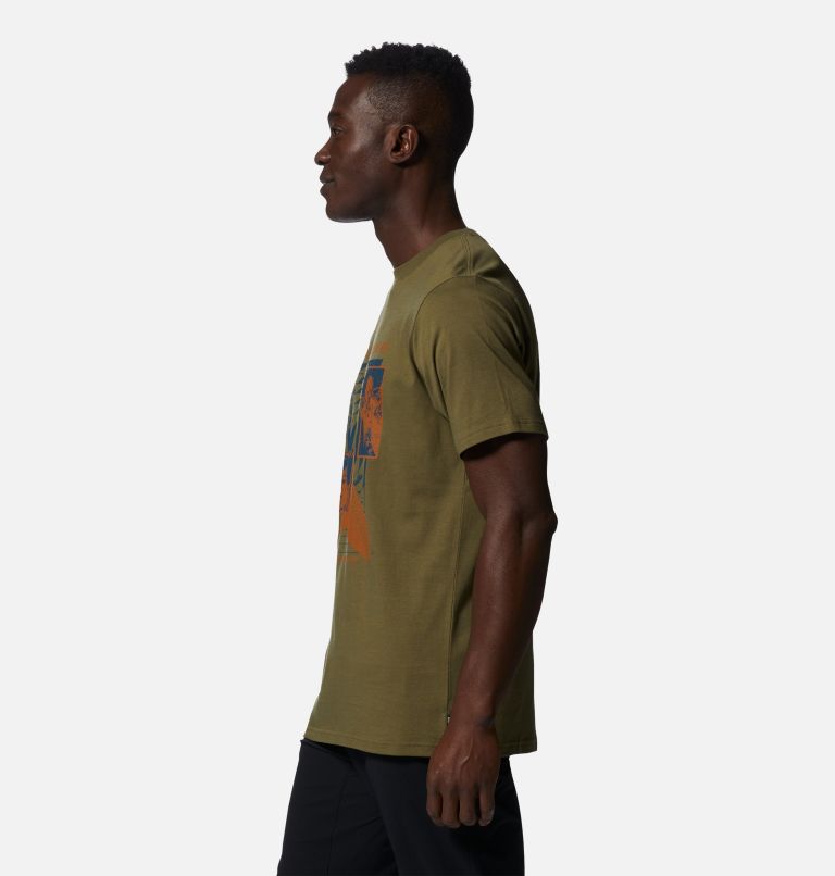 Thumbnail: Men's Altitude Stairs Short Sleeve, Color: Combat Green, image 3