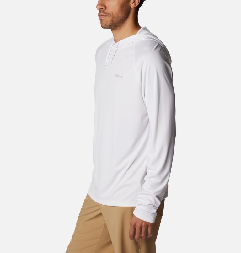 Men's Summerdry Raglan Hooded Long Sleeve Shirt, Color: White, image 3