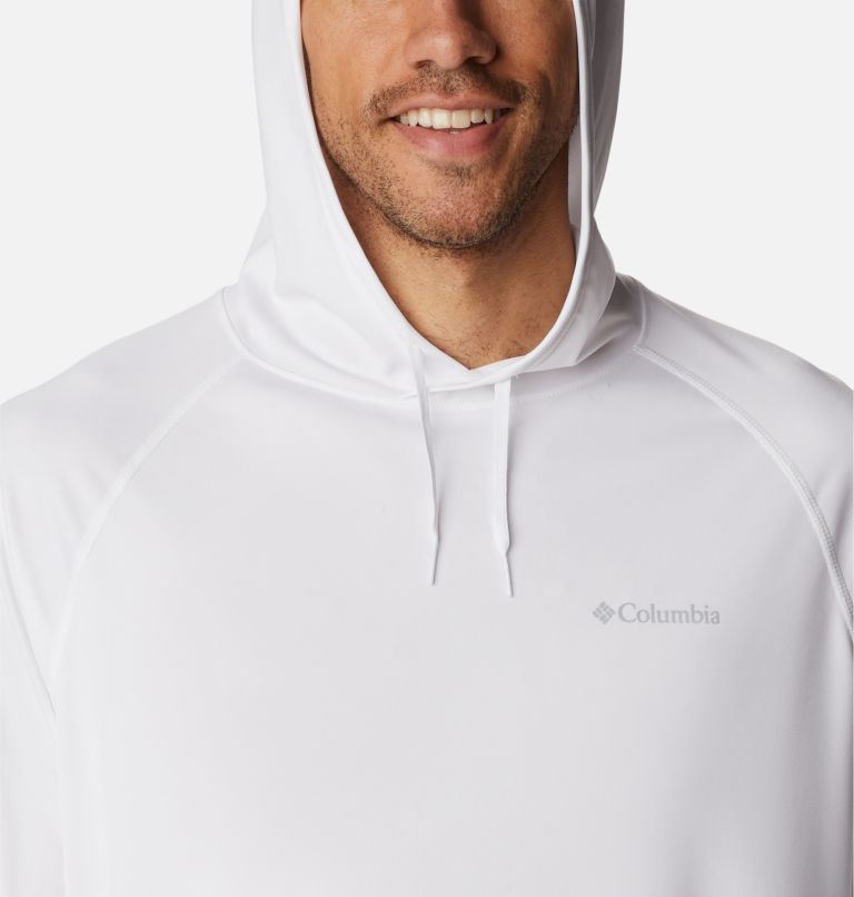 Men's Summerdry Raglan Hooded Long Sleeve Shirt, Color: White, image 4