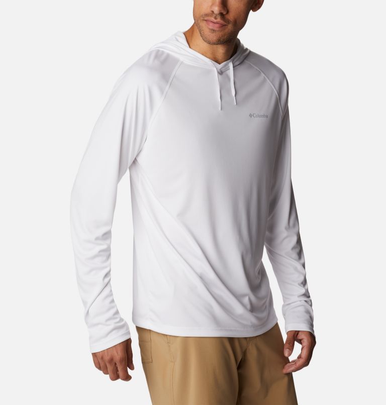 Thumbnail: Men's Summerdry Raglan Hooded Long Sleeve Shirt, Color: White, image 5