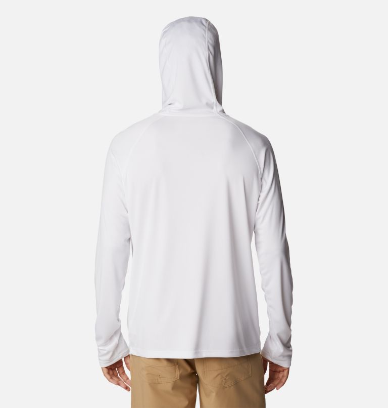 Men's Summerdry Raglan Hooded Long Sleeve Shirt, Color: White, image 2