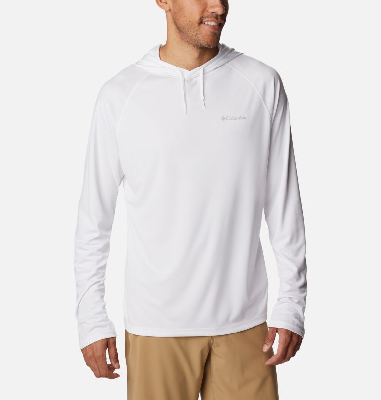Thumbnail: Men's Summerdry Raglan Hooded Long Sleeve Shirt, Color: White, image 1