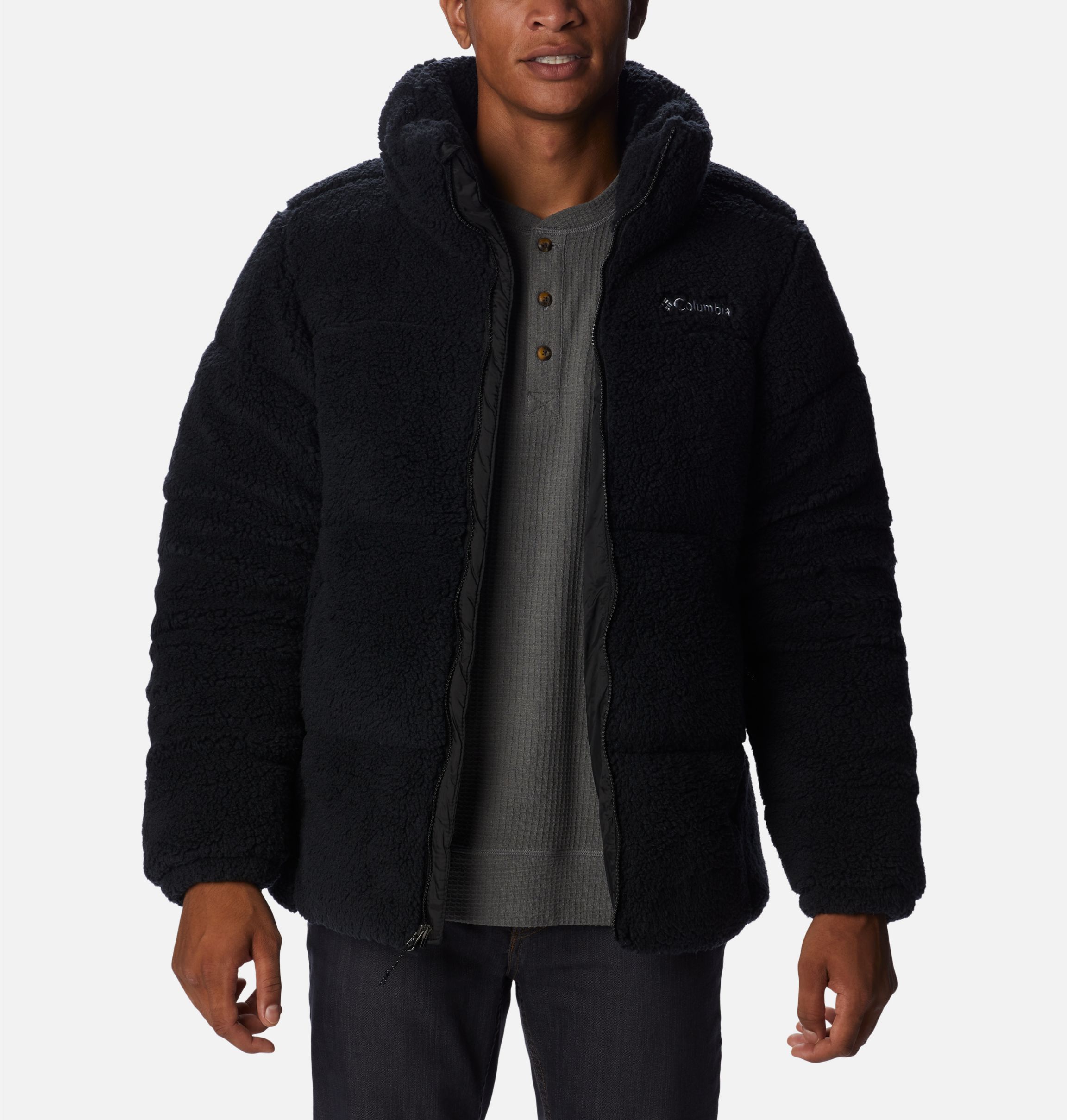   ふわふわもこもこ Classic Sherpa Puffer Jacket Gymshark Sherpa Puffer Jacket - Sand Brown | Gymshark