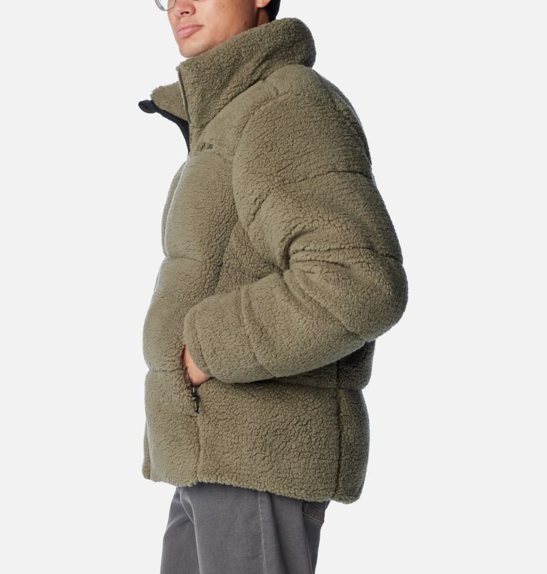 Men's Puffect Sherpa Jacket, Color: Stone Green, image 3