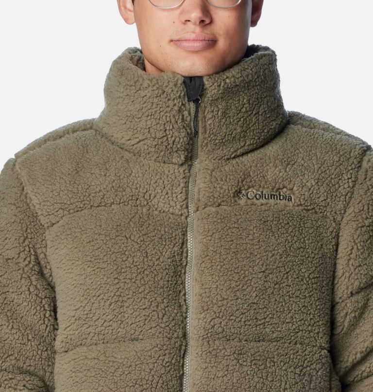 Thumbnail: Men's Puffect Sherpa Jacket, Color: Stone Green, image 4