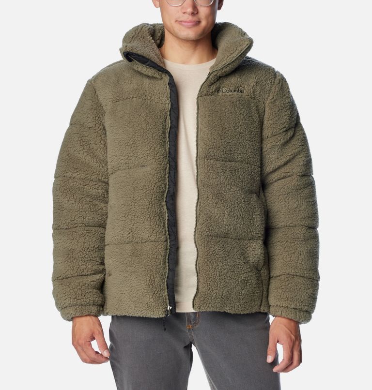 Men's Puffect Sherpa Jacket, Color: Stone Green, image 6