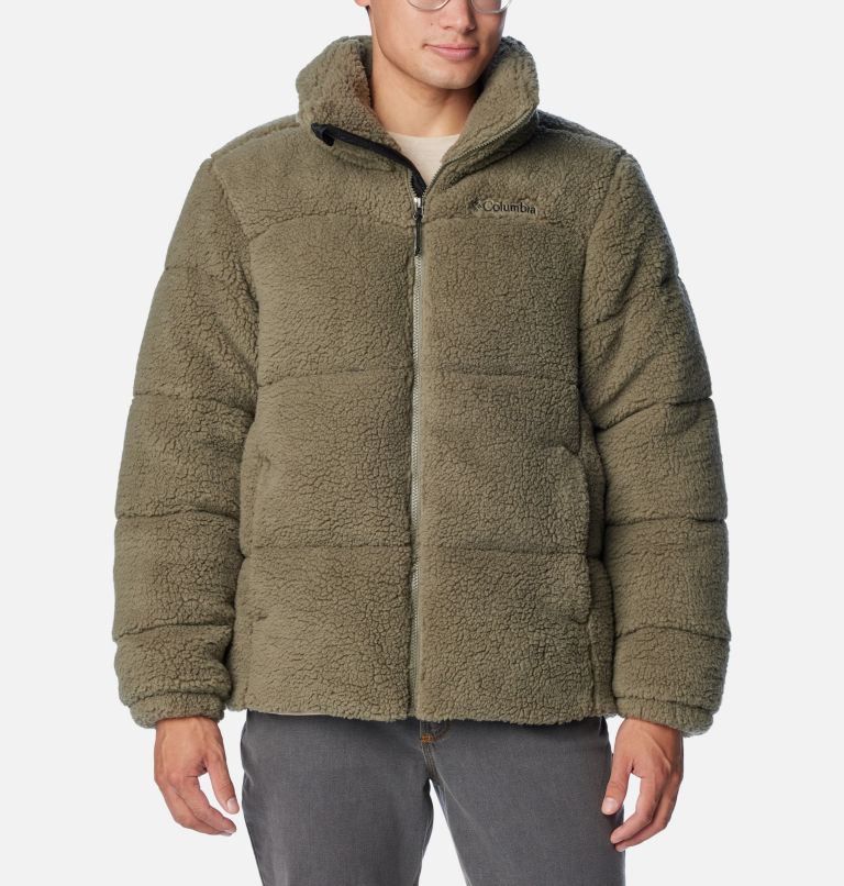Men's Puffect Sherpa Jacket, Color: Stone Green, image 1