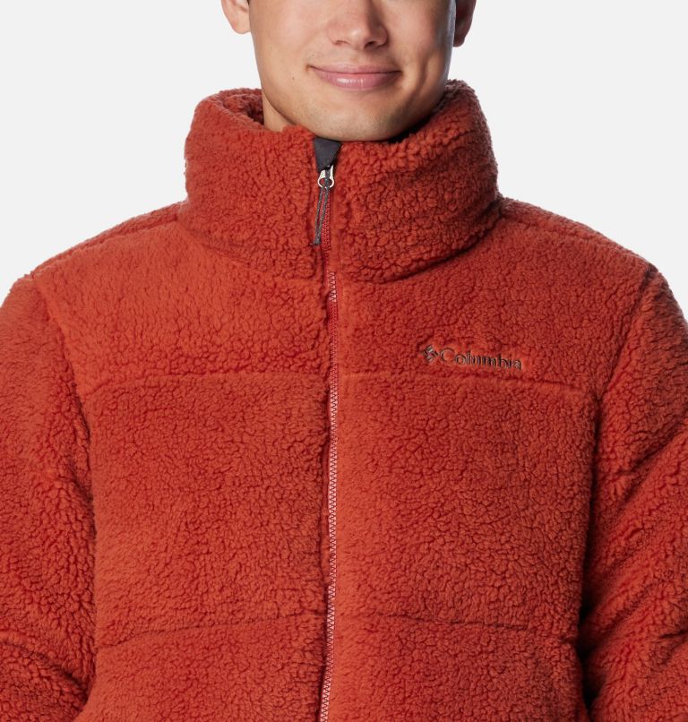 Men's Puffect Sherpa Jacket, Color: Warp Red, image 4