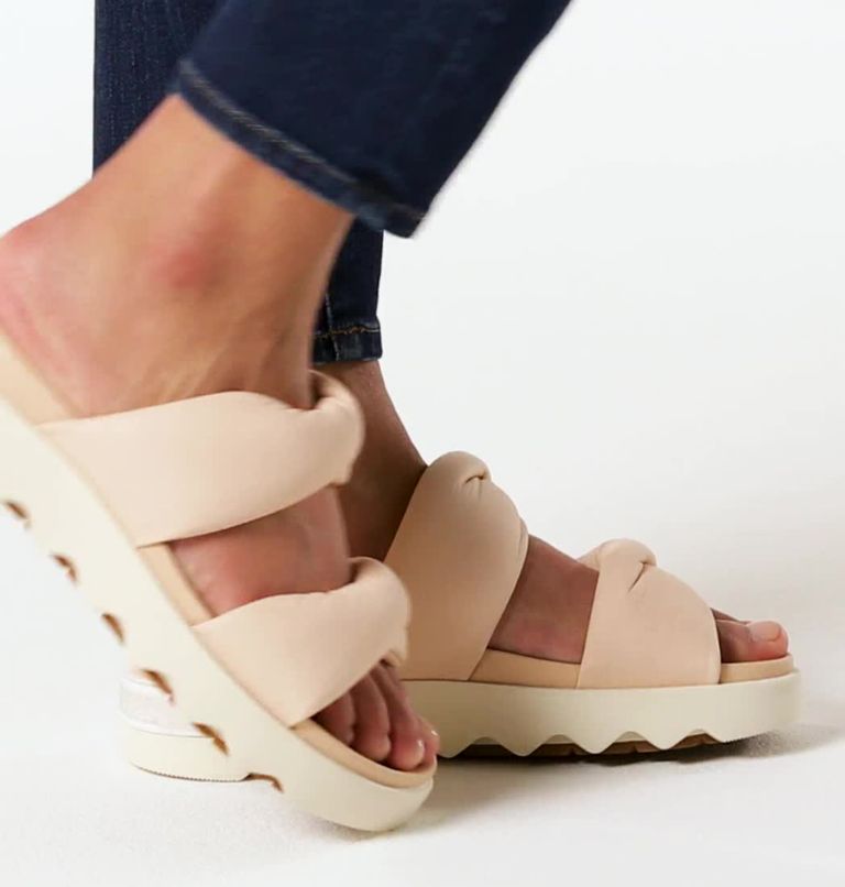 Women's Viibe Twist Slide, Color: Nova Sand, Chalk