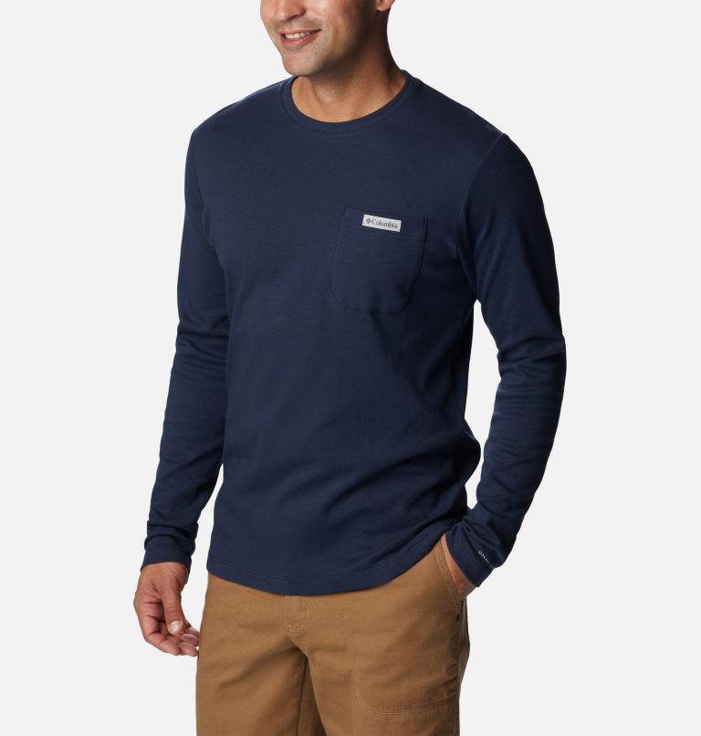 Thumbnail: Men's Heritage Park Long Sleeve Shirt, Color: Collegiate Navy, image 5
