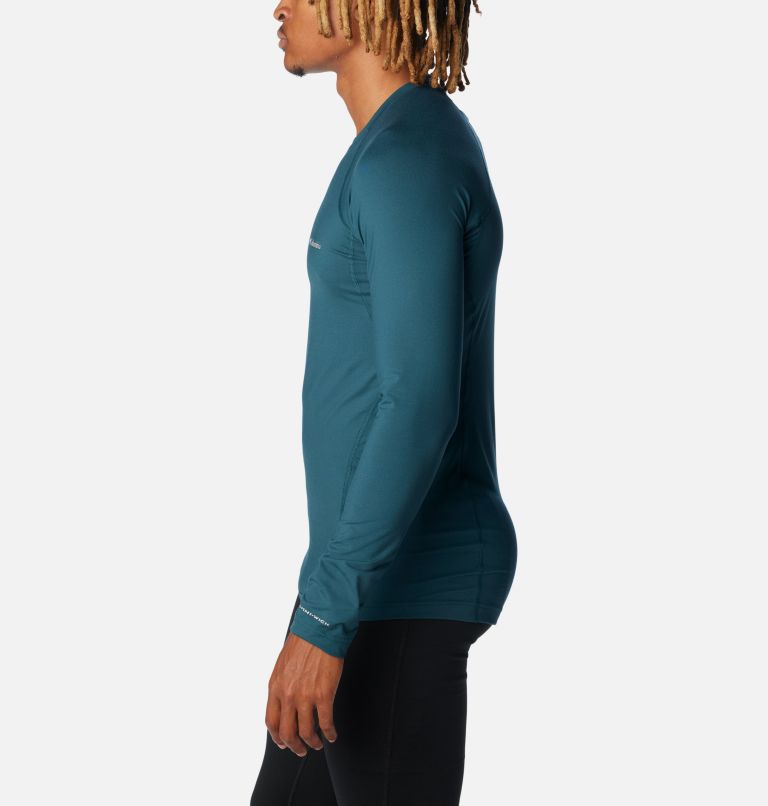 Men's Midweight Baselayer Crew Shirt, Color: Night Wave, image 3