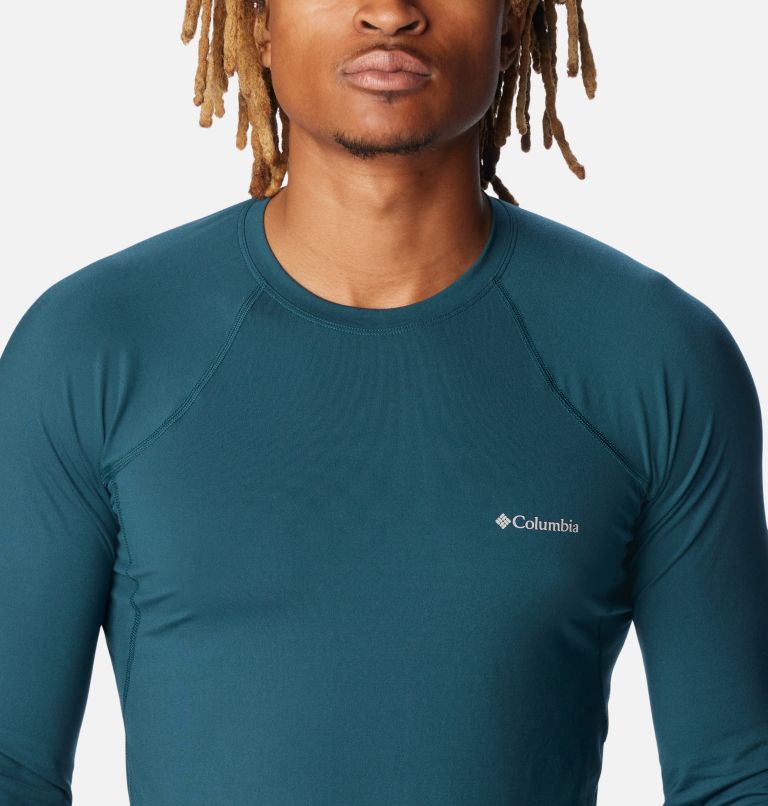Men's Midweight Baselayer Crew Shirt, Color: Night Wave, image 4
