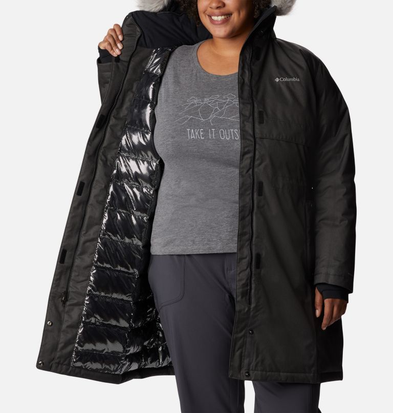 Thumbnail: Women's Apres Arson Winter Long Down Jacket - Plus Size, Color: Black, image 5