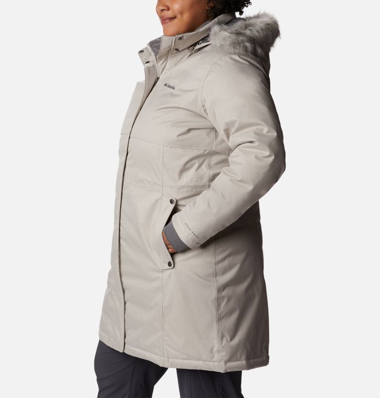 Thumbnail: Women's Apres Arson Winter Long Down Jacket - Plus Size, Color: Light Cloud, image 3