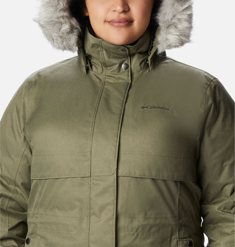 Thumbnail: Women's Apres Arson Winter Long Down Jacket - Plus Size, Color: Stone Green, image 4