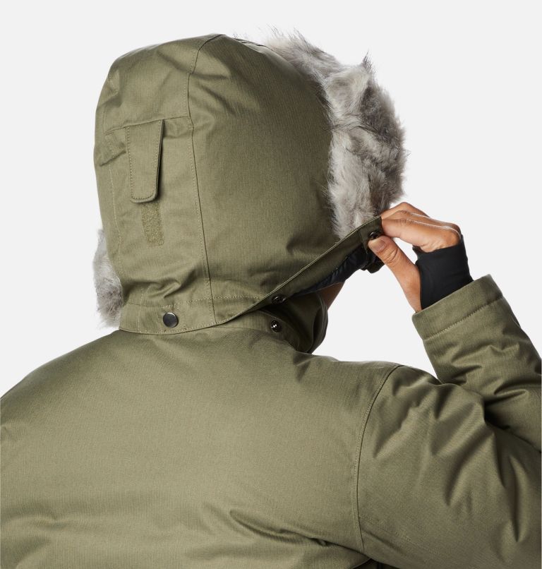 Thumbnail: Women's Apres Arson Winter Long Down Jacket - Plus Size, Color: Stone Green, image 7