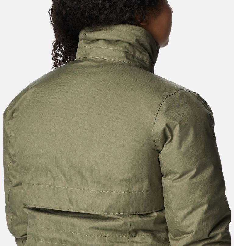 Women's Apres Arson Winter Long Down Jacket - Plus Size, Color: Stone Green, image 9