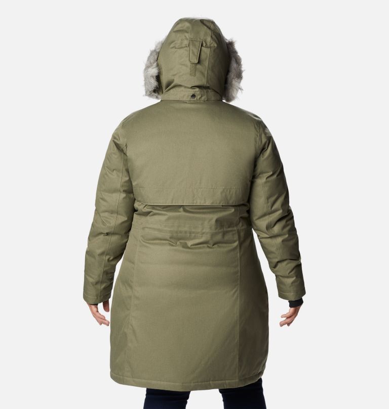 Thumbnail: Women's Apres Arson Winter Long Down Jacket - Plus Size, Color: Stone Green, image 2