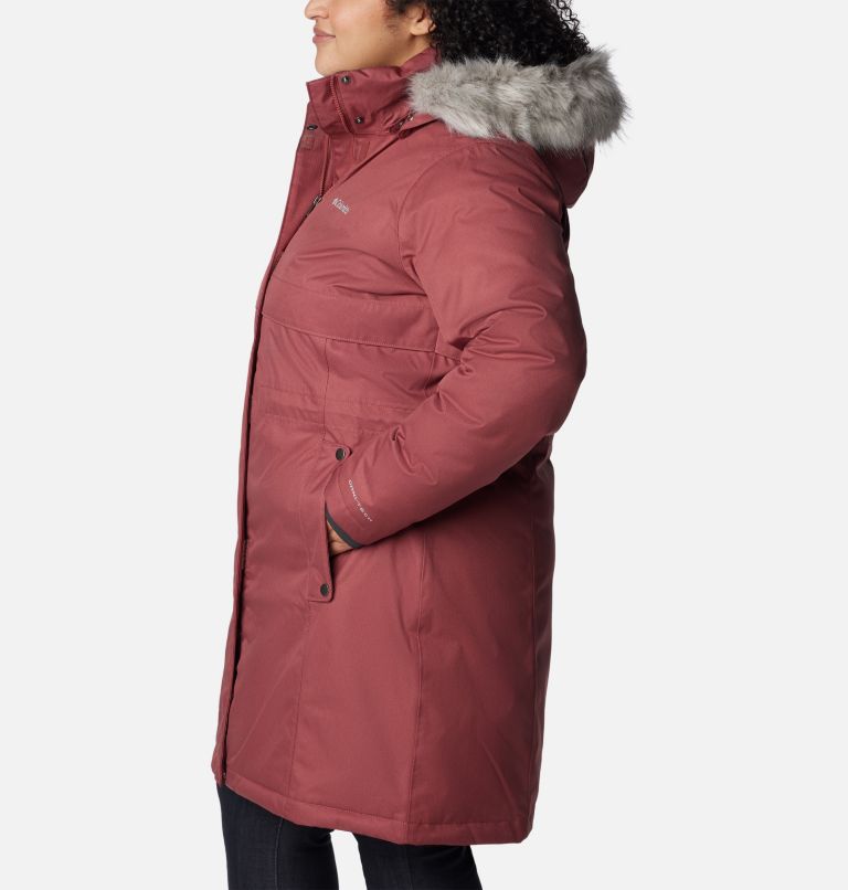 Thumbnail: Women's Apres Arson Winter Long Down Jacket - Plus Size, Color: Beetroot, image 3