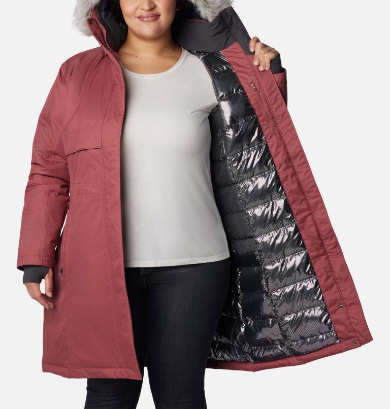 Women's Apres Arson Winter Long Down Jacket - Plus Size, Color: Beetroot, image 5