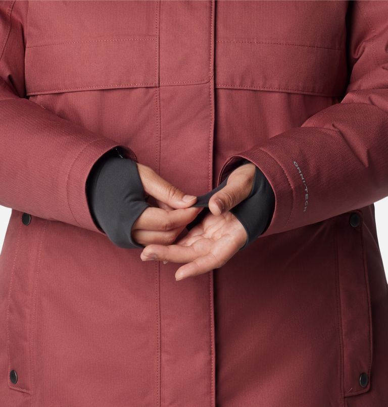 Thumbnail: Women's Apres Arson Winter Long Down Jacket - Plus Size, Color: Beetroot, image 10