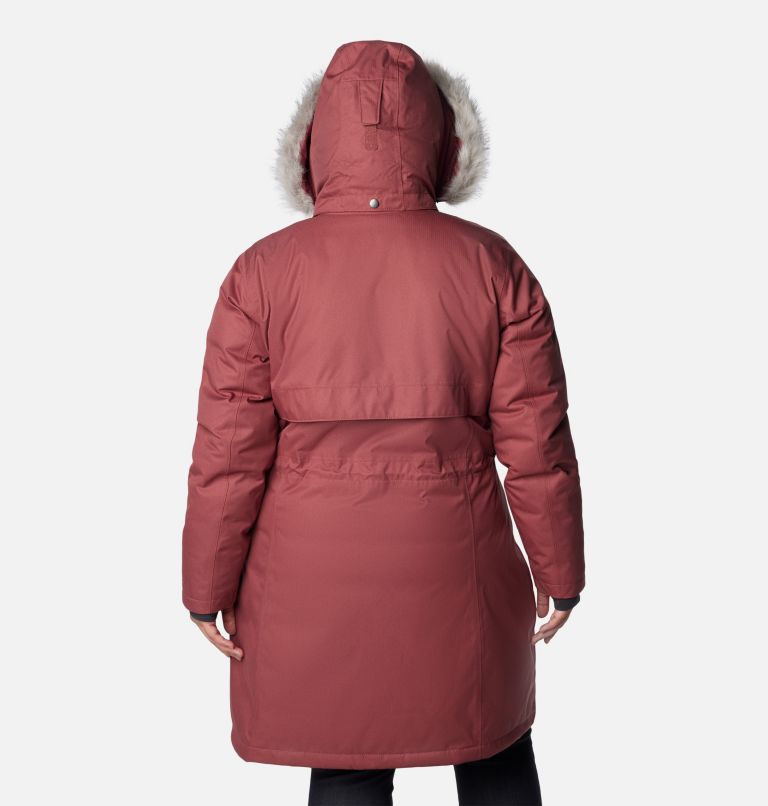 Thumbnail: Women's Apres Arson Winter Long Down Jacket - Plus Size, Color: Beetroot, image 2